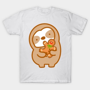 Cute Christmas Gingerbread Man Sloth T-Shirt